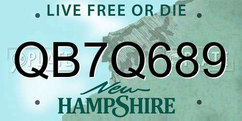 QB7Q689 New Hampshire License Plate