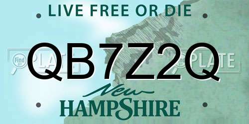 QB7Z2Q New Hampshire License Plate