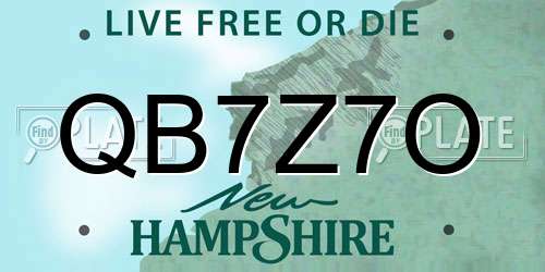QB7Z7O New Hampshire License Plate