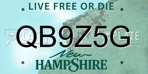 QB9Z5G New Hampshire License Plate