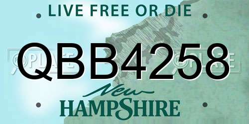 QBB4258 New Hampshire License Plate