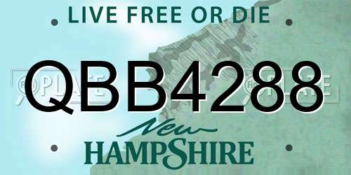 QBB4288 New Hampshire License Plate
