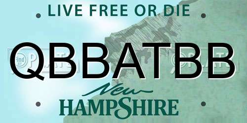 QBBATBB New Hampshire License Plate