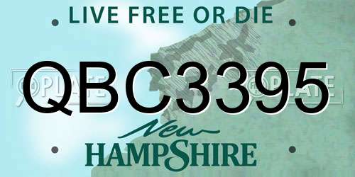 QBC3395 New Hampshire License Plate