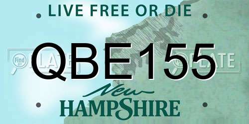 QBE155 New Hampshire License Plate