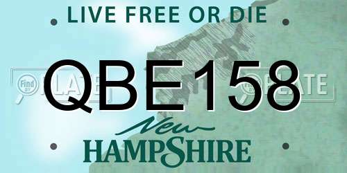 QBE158 New Hampshire License Plate