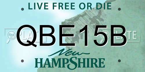 QBE15B New Hampshire License Plate