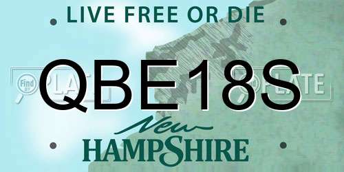 QBE18S New Hampshire License Plate