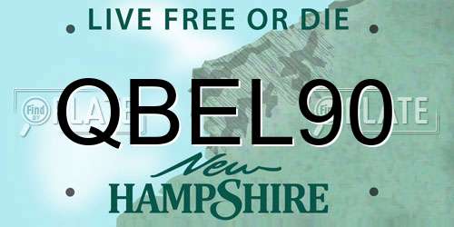 QBEL90 New Hampshire License Plate