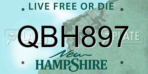 QBH897 New Hampshire License Plate