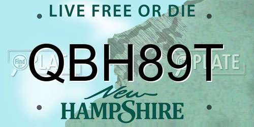 QBH89T New Hampshire License Plate