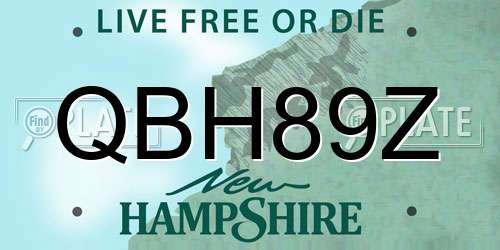 QBH89Z New Hampshire License Plate