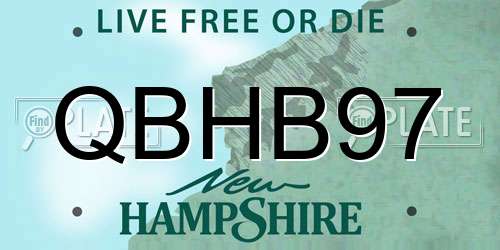 QBHB97 New Hampshire License Plate