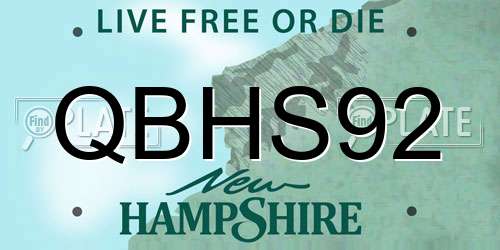 QBHS92 New Hampshire License Plate