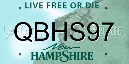 QBHS97 New Hampshire License Plate