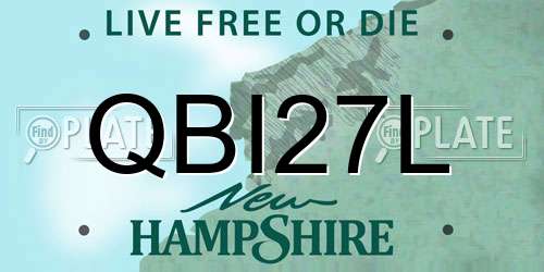 QBI27L New Hampshire License Plate