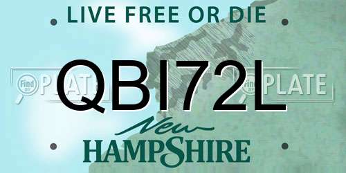 QBI72L New Hampshire License Plate