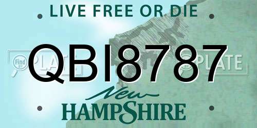 QBI8787 New Hampshire License Plate
