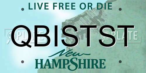 QBISTST New Hampshire License Plate