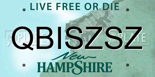 QBISZSZ New Hampshire License Plate