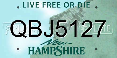 QBJ5127 New Hampshire License Plate