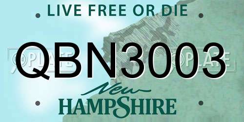 QBN3003 New Hampshire License Plate