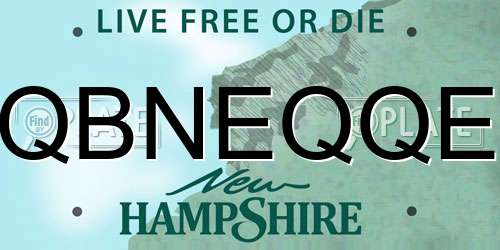 QBNEQQE New Hampshire License Plate
