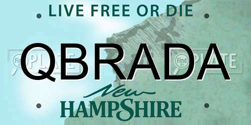QBRADA New Hampshire License Plate