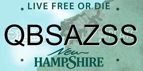 QBSAZSS New Hampshire License Plate