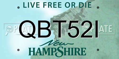 QBT52I New Hampshire License Plate