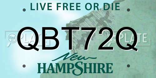 QBT72Q New Hampshire License Plate