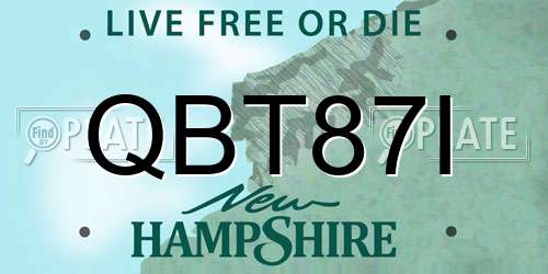 QBT87I New Hampshire License Plate