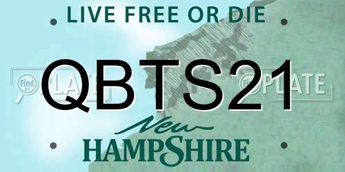 QBTS21 New Hampshire License Plate