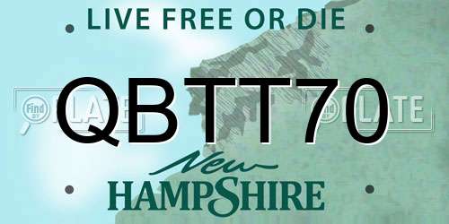 QBTT70 New Hampshire License Plate