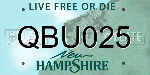 QBU025 New Hampshire License Plate