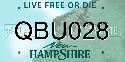 QBU028 New Hampshire License Plate