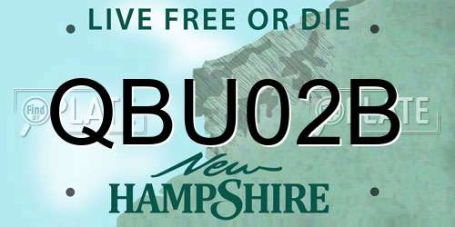 QBU02B New Hampshire License Plate