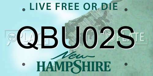 QBU02S New Hampshire License Plate
