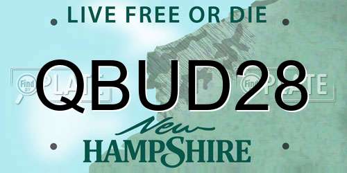 QBUD28 New Hampshire License Plate