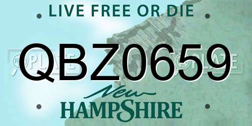 QBZ0659 New Hampshire License Plate