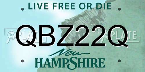 QBZ22Q New Hampshire License Plate