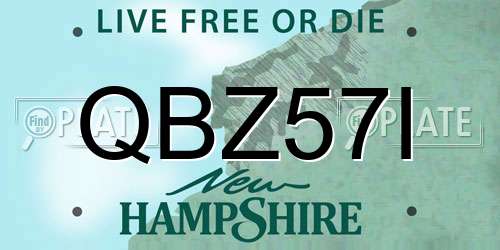 QBZ57I New Hampshire License Plate