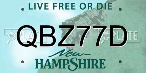 QBZ77D New Hampshire License Plate