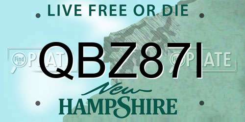 QBZ87I New Hampshire License Plate