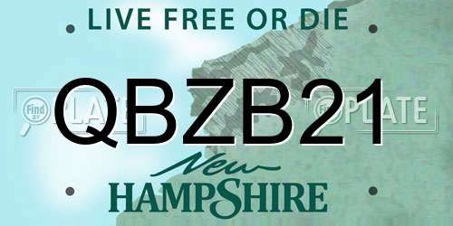 QBZB21 New Hampshire License Plate
