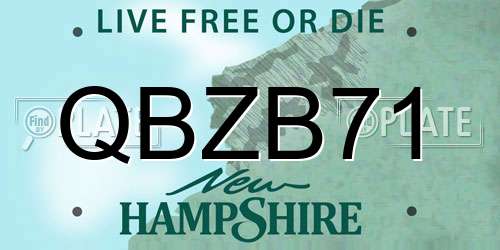 QBZB71 New Hampshire License Plate