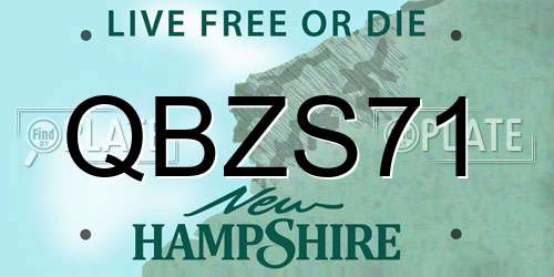 QBZS71 New Hampshire License Plate