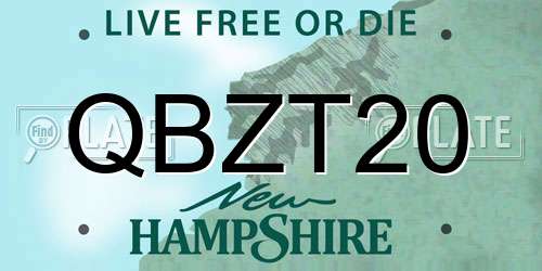 QBZT20 New Hampshire License Plate