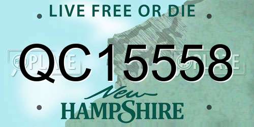 QC15558 New Hampshire License Plate