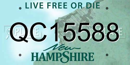 QC15588 New Hampshire License Plate